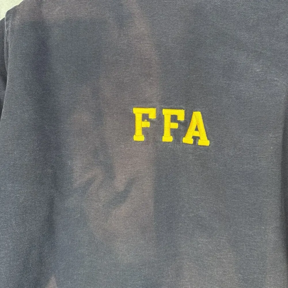 Carhartt FFA Jacket Mens XL Blue Flannel Lined Vintage USA Distressed